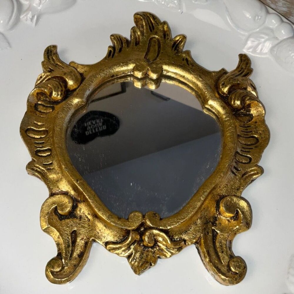 Beautiful vintage Italian Florentine wall mirror ornate Hollywood Glam